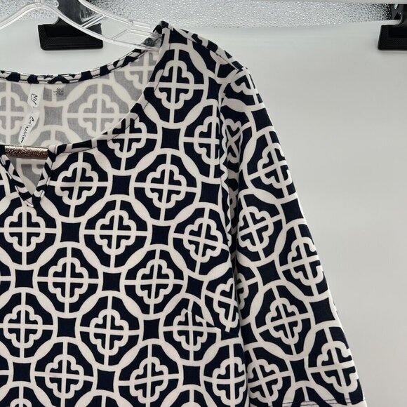 NY Collection Women's Short Sleeve Multicolor Shift Dress Size XL Above Knee - Picture 4 of 9